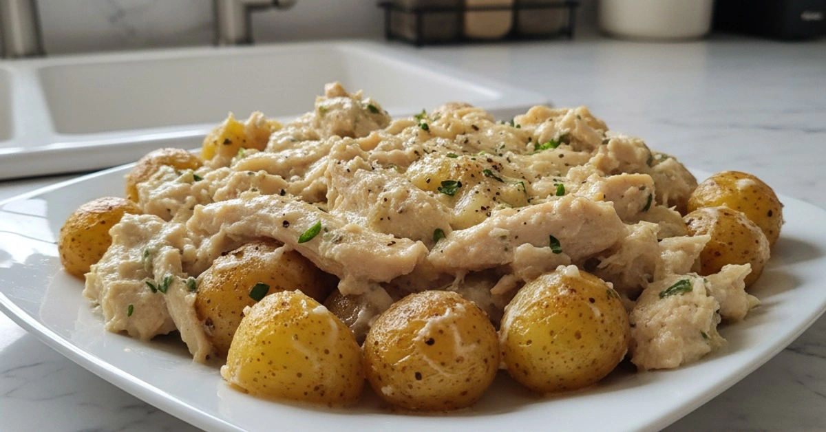 Effortless Garlic Parmesan Crockpot Chicken and Potatoes: So Delicious! - Image 1