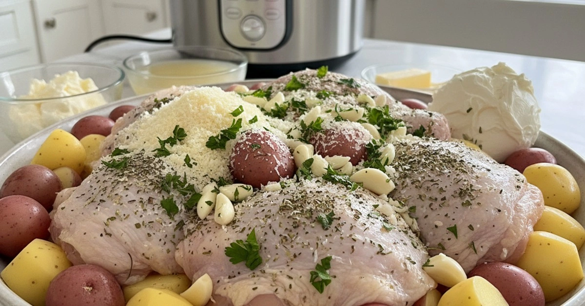 Effortless Garlic Parmesan Crockpot Chicken and Potatoes: So Delicious! - Image 2