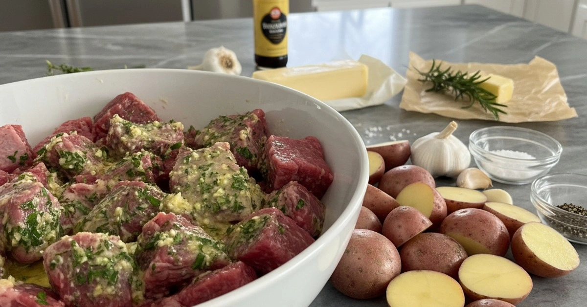 The Easiest Crockpot Garlic Butter Beef Bites with Potatoes - Image 2