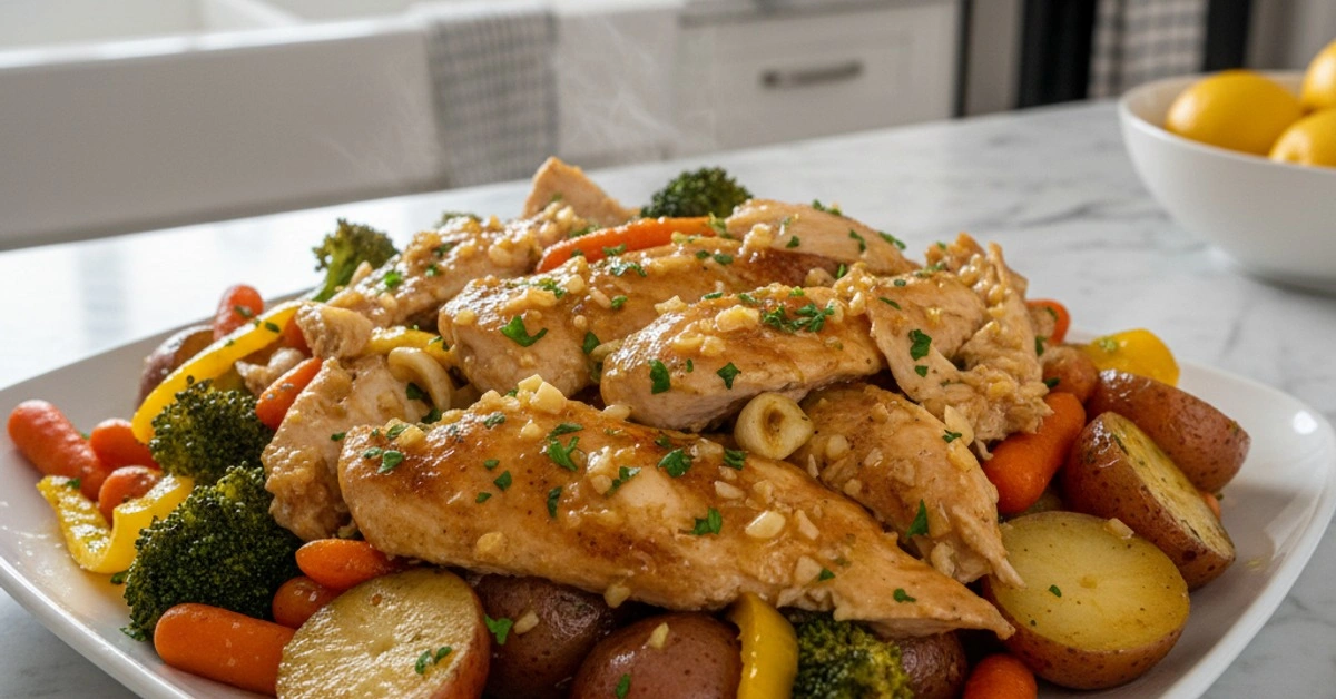 Effortless & Delicious: Slow Cooker Garlic Butter Chicken & Veggies - Image 1