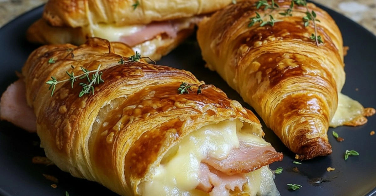 Melt-in-Your-Mouth Air Fryer Ham & Cheese Croissants: So Easy! - Image 1