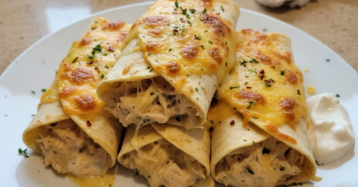 The Ultimate Cheesy Garlic Chicken Wraps – Creamy Bliss - Image 1