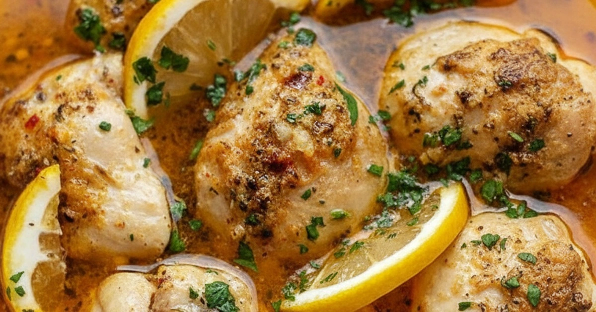 The Easiest, Most Flavorful Crock Pot Chicken Thighs with Lemon Garlic Butter - Image 1