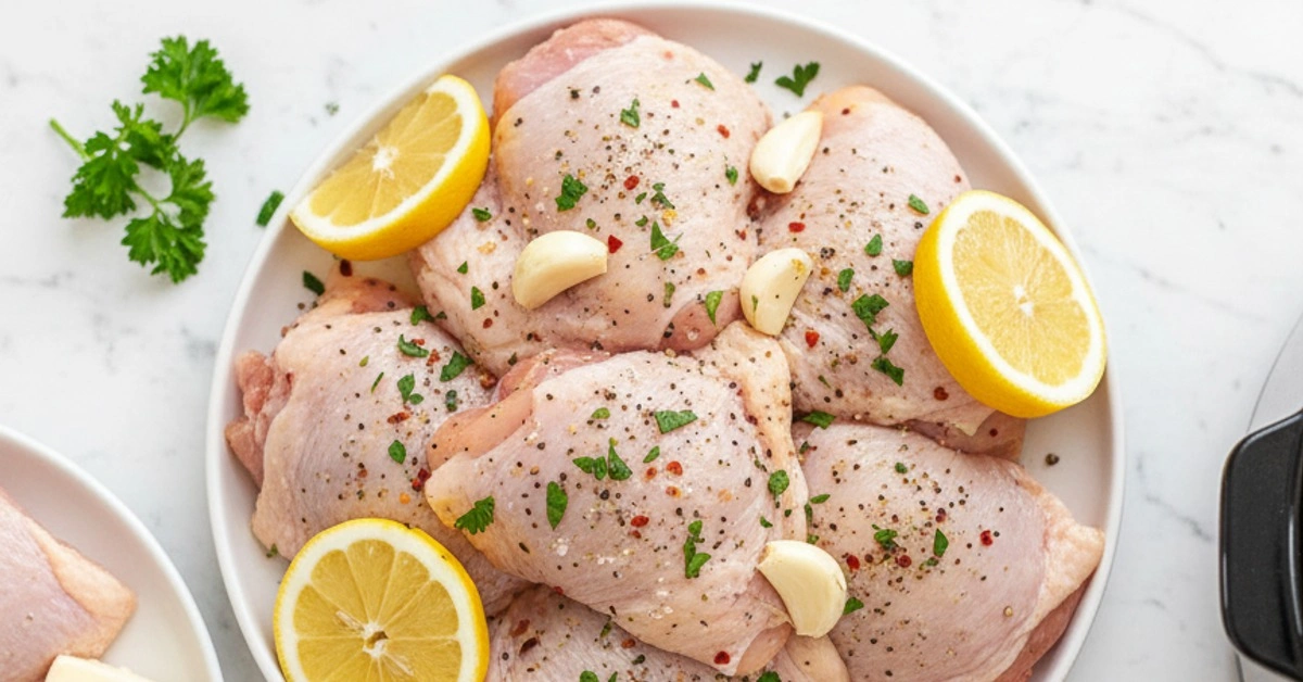 The Easiest, Most Flavorful Crock Pot Chicken Thighs with Lemon Garlic Butter - Image 2