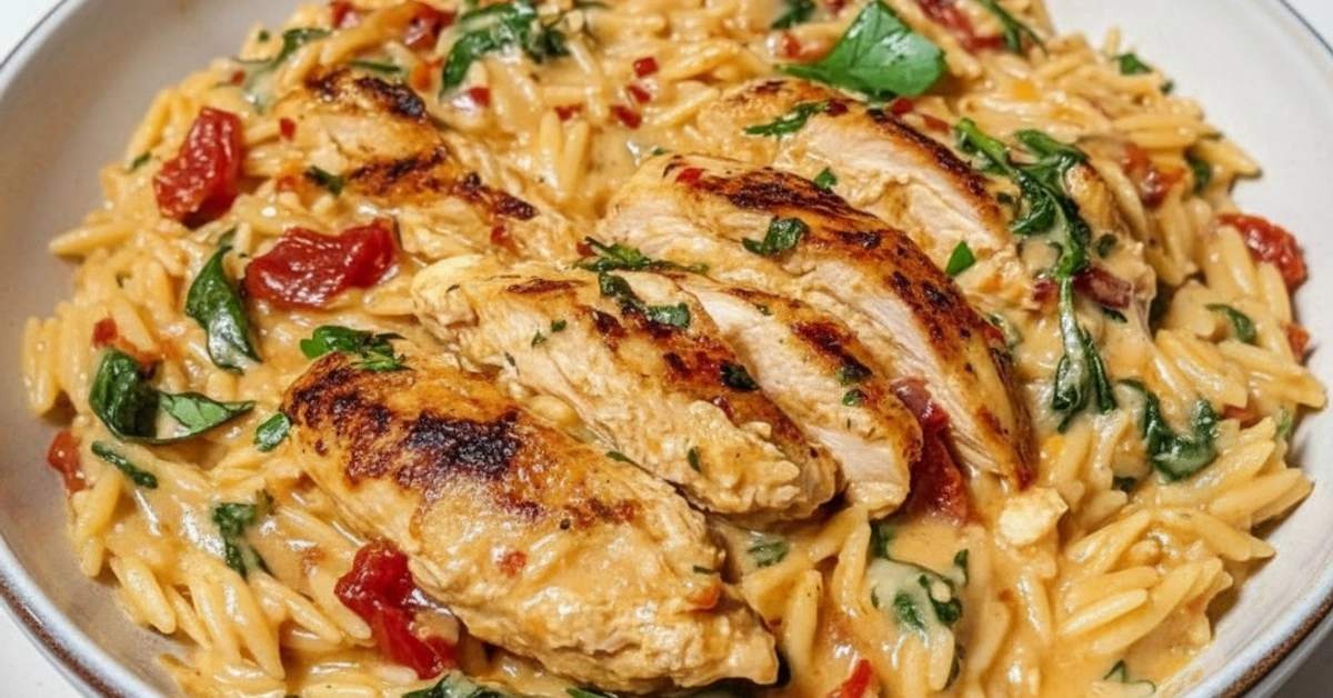 Effortless & Delicious: Creamy Tuscan Chicken Orzo – A One-Pan Delight! - Image 1
