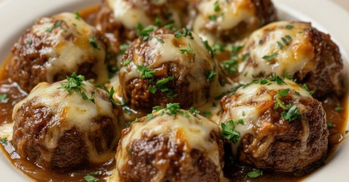 Slow Cooker French Onion Meatballs: Pure Comfort Bliss! - Image 1