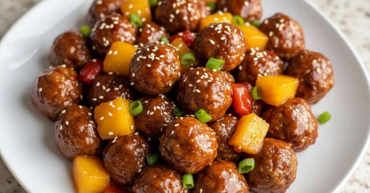 Sweet & Savory Crockpot Pineapple Teriyaki Meatballs for Dinner - Image 1