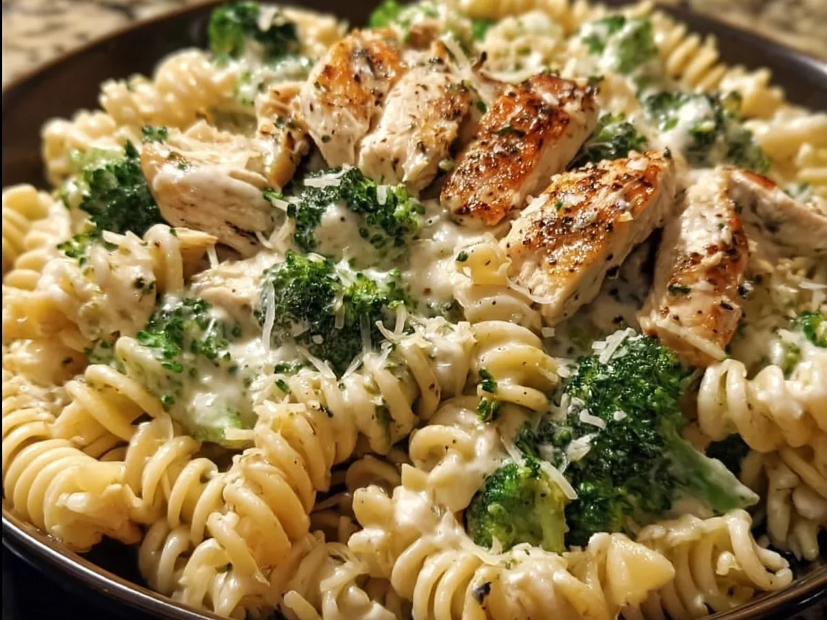 35-Minute Creamy Rotisserie Chicken Broccoli Pasta - Image 1