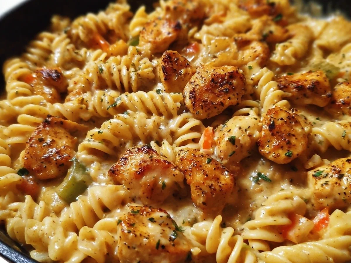 Cheesy Cajun Garlic Chicken Rotini Skillet Dinner - Image 1