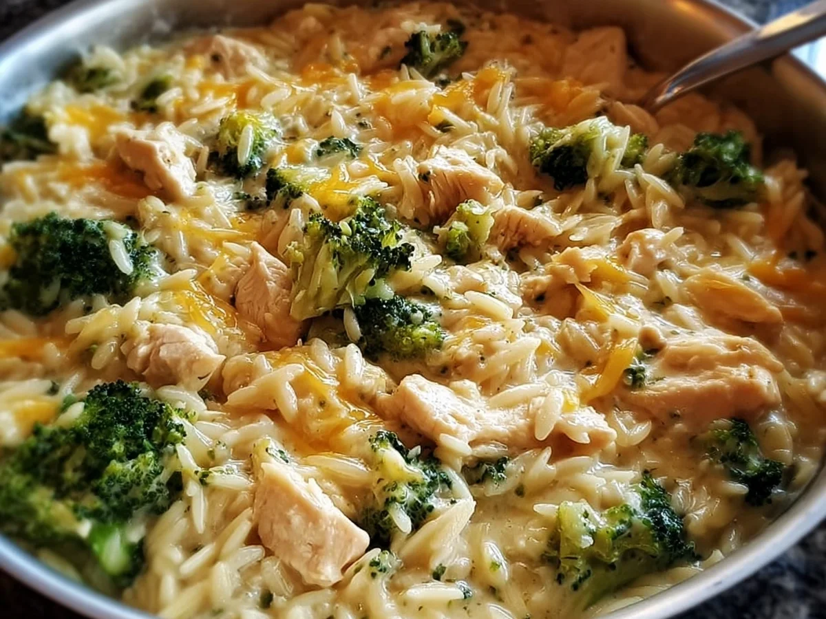 Cheesy Chicken Broccoli Orzo: Creamy One-Pan Dinner - Image 2