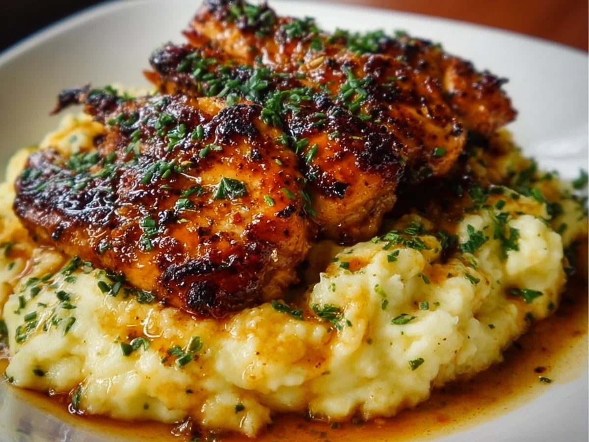 Chipotle Honey Chicken Thighs & Creamy Gouda Mash - Image 1