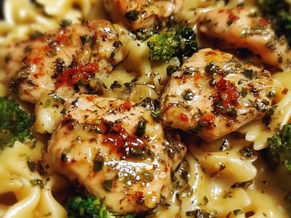 Cowboy Butter Lemon Bowtie Chicken with Broccoli - Image 1
