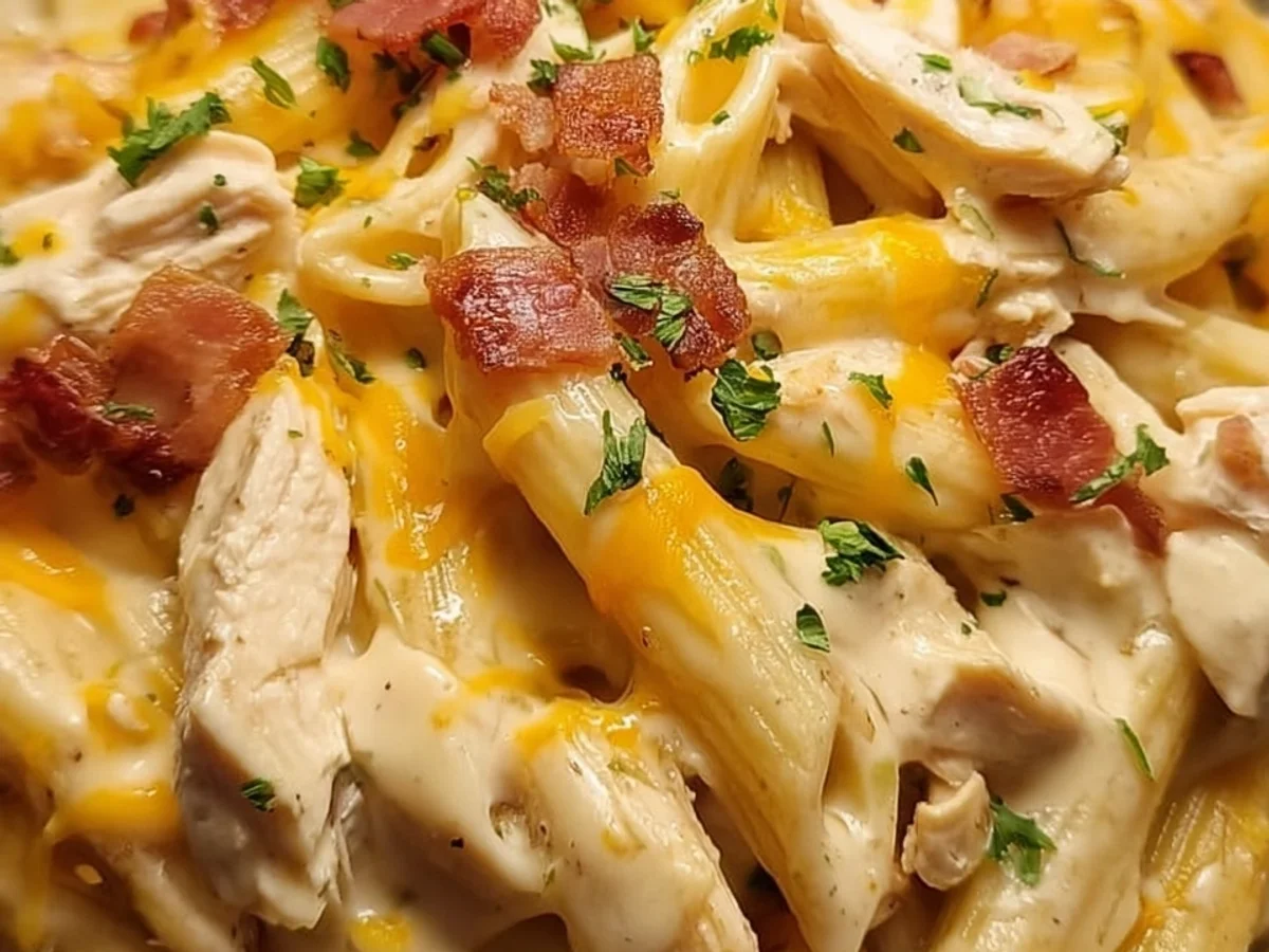 Creamy Crack Chicken Penne Pasta Recipe - Image 1