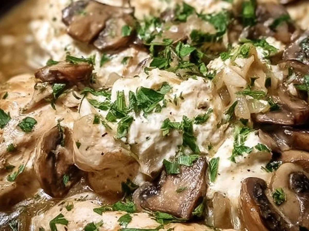 Creamy Crockpot Chicken & Mushrooms Recipe - Image 1