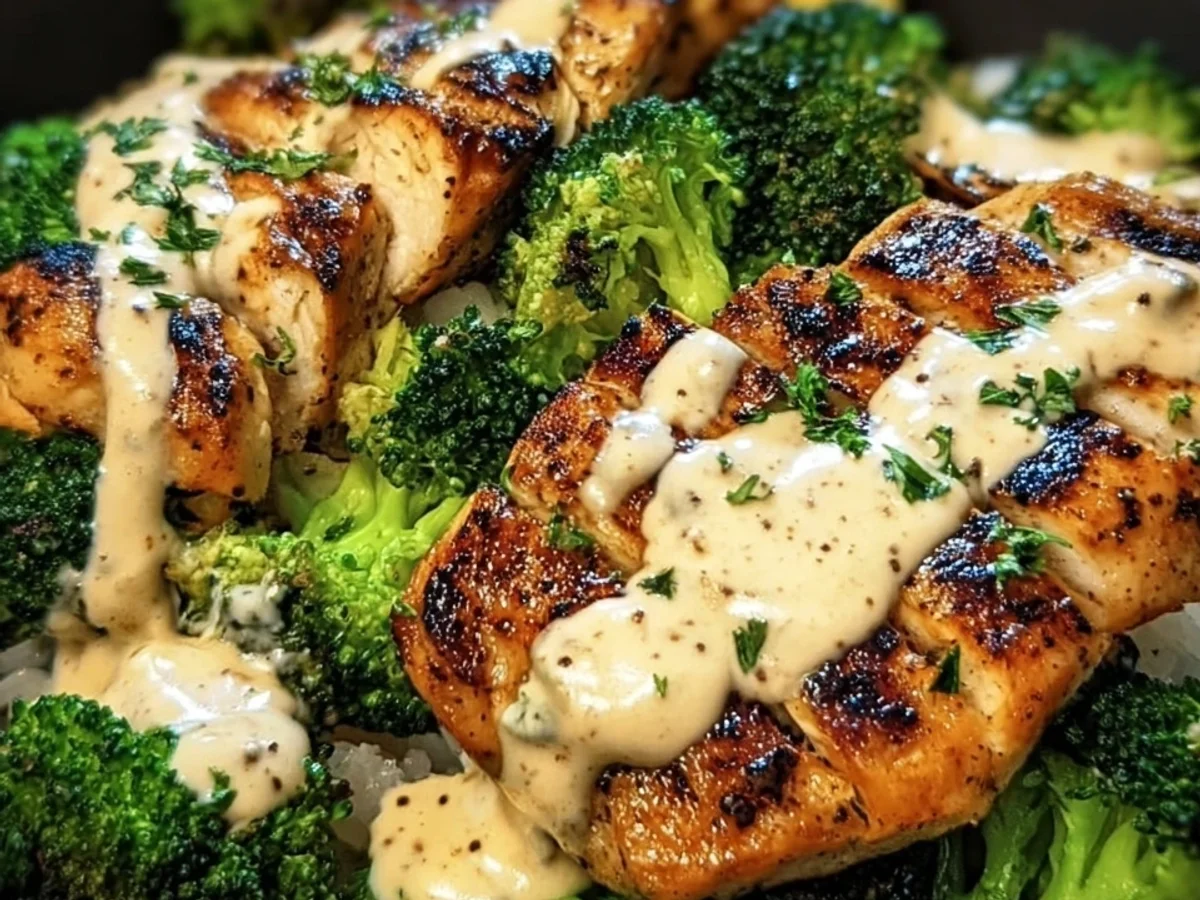 Creamy Garlic Grilled Chicken & Broccoli Bowls - Image 1
