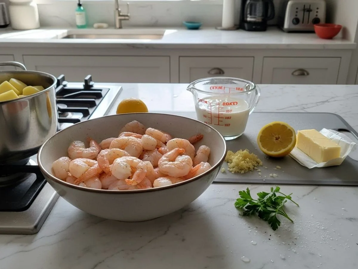 Creamy Garlic Shrimp Over Fluffy Mashed Potatoes - Image 2