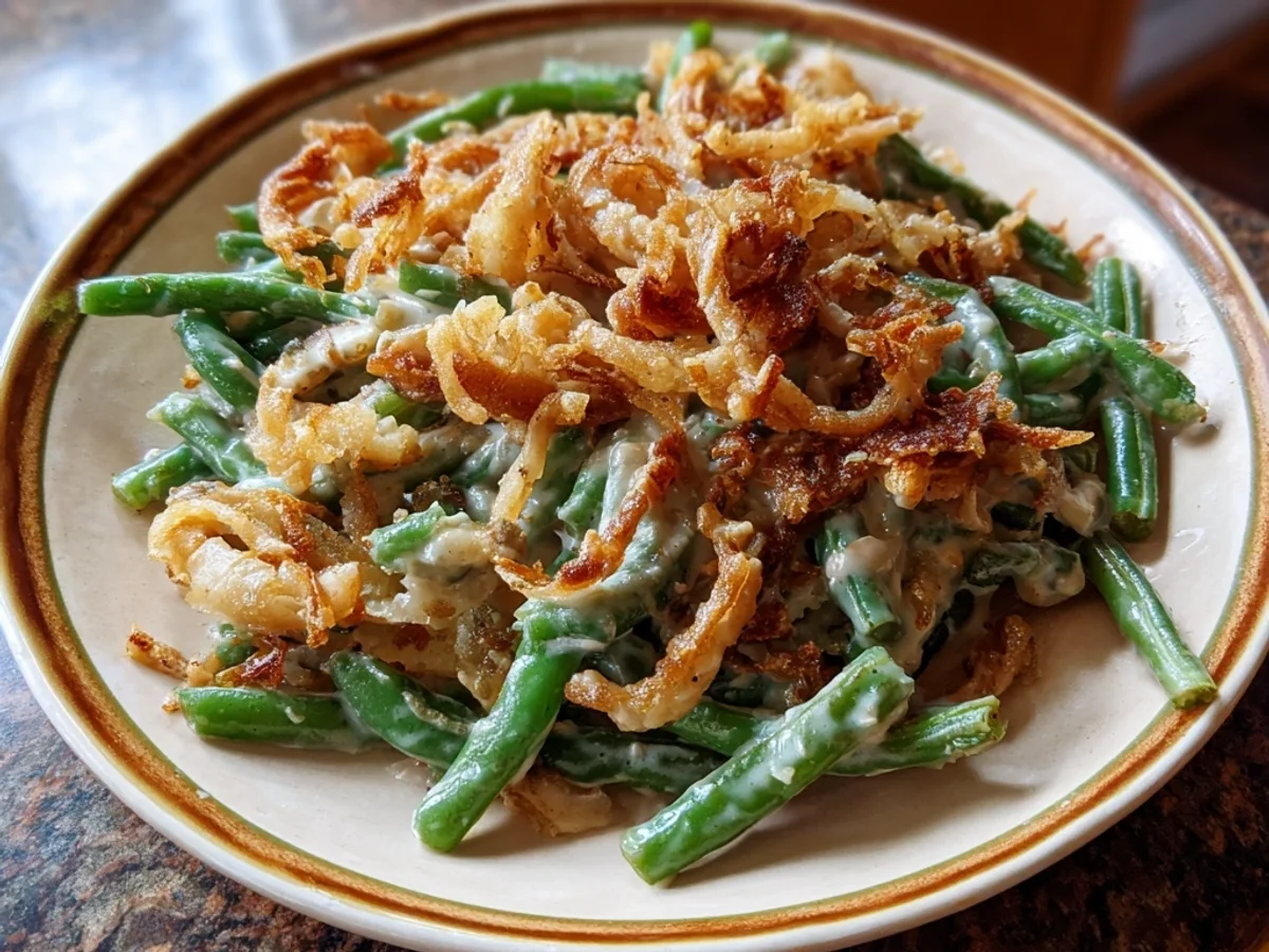 Creamy Homestyle Green Bean Casserole with Crispy Onions - Image 2