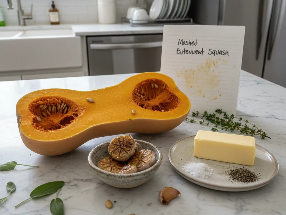 Creamy Roasted Garlic Mashed Butternut Squash & Butter - Image 2