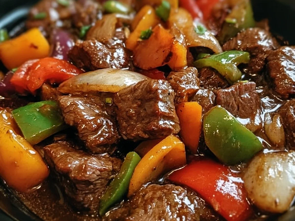 Crock Pot Pepper Steak: Easy Slow Cooker Recipe - Image 1