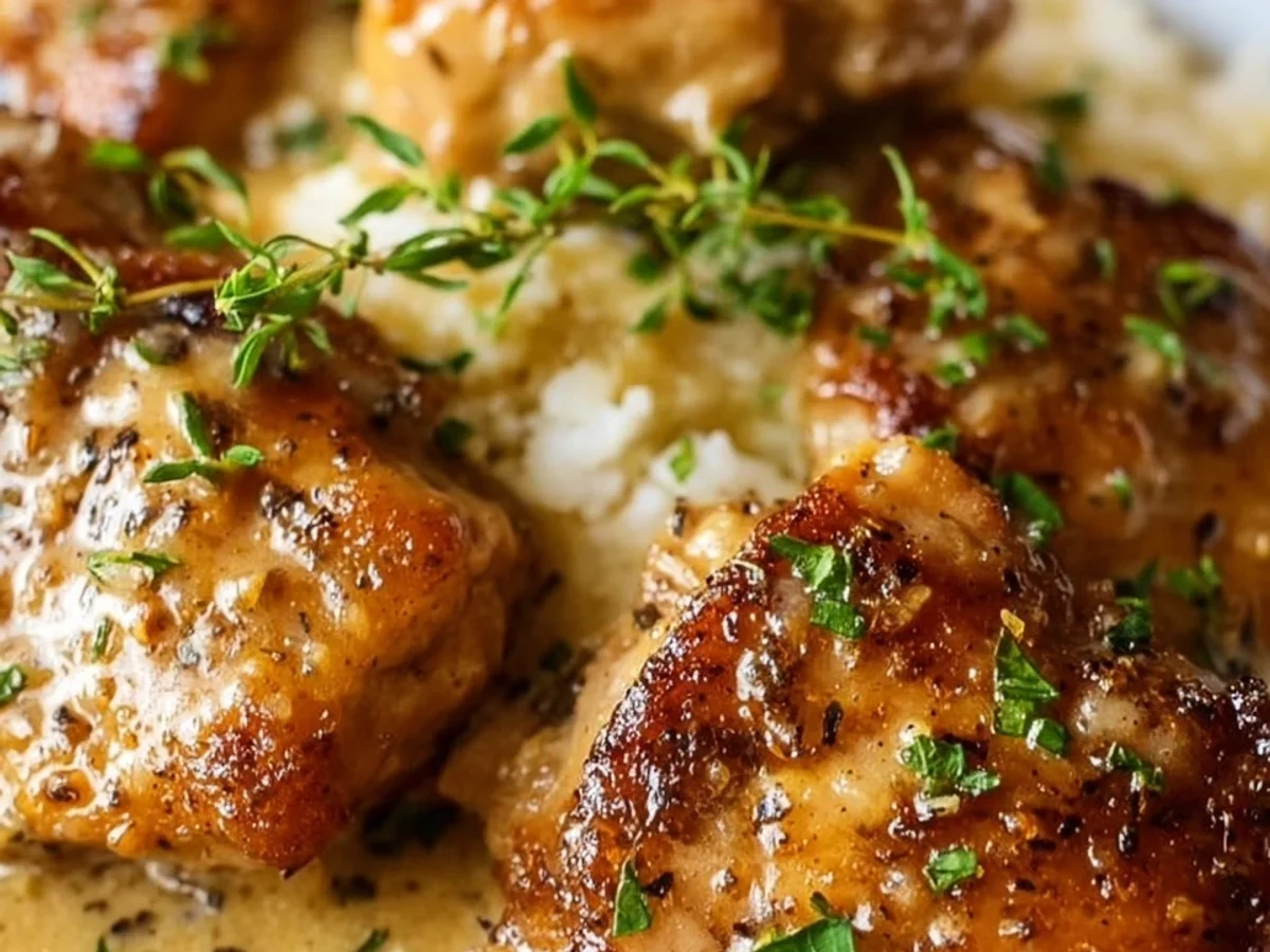 Crockpot Chicken Thighs with Creamy Gravy - Image 1