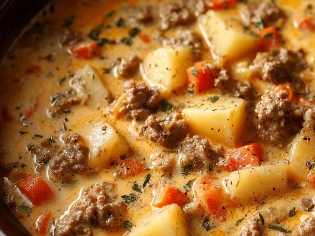 Crockpot Creamy Potato Hamburger Soup - Image 2