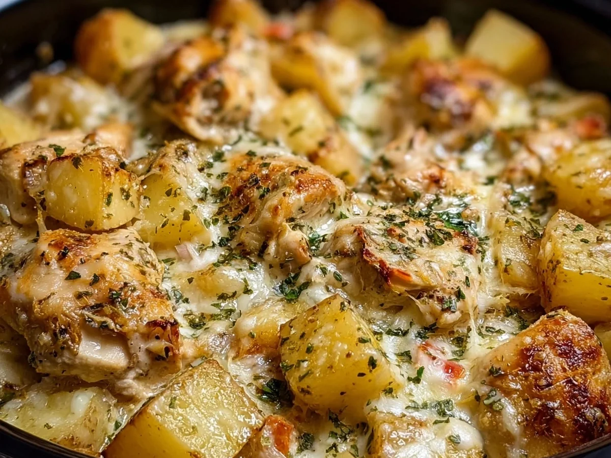 Crockpot Garlic Parmesan Chicken & Potatoes Recipe - Image 1