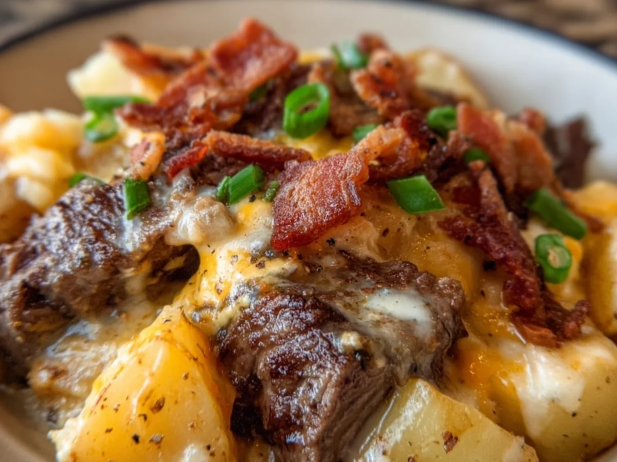 Crockpot Loaded Steak & Potato Bake - Image 1