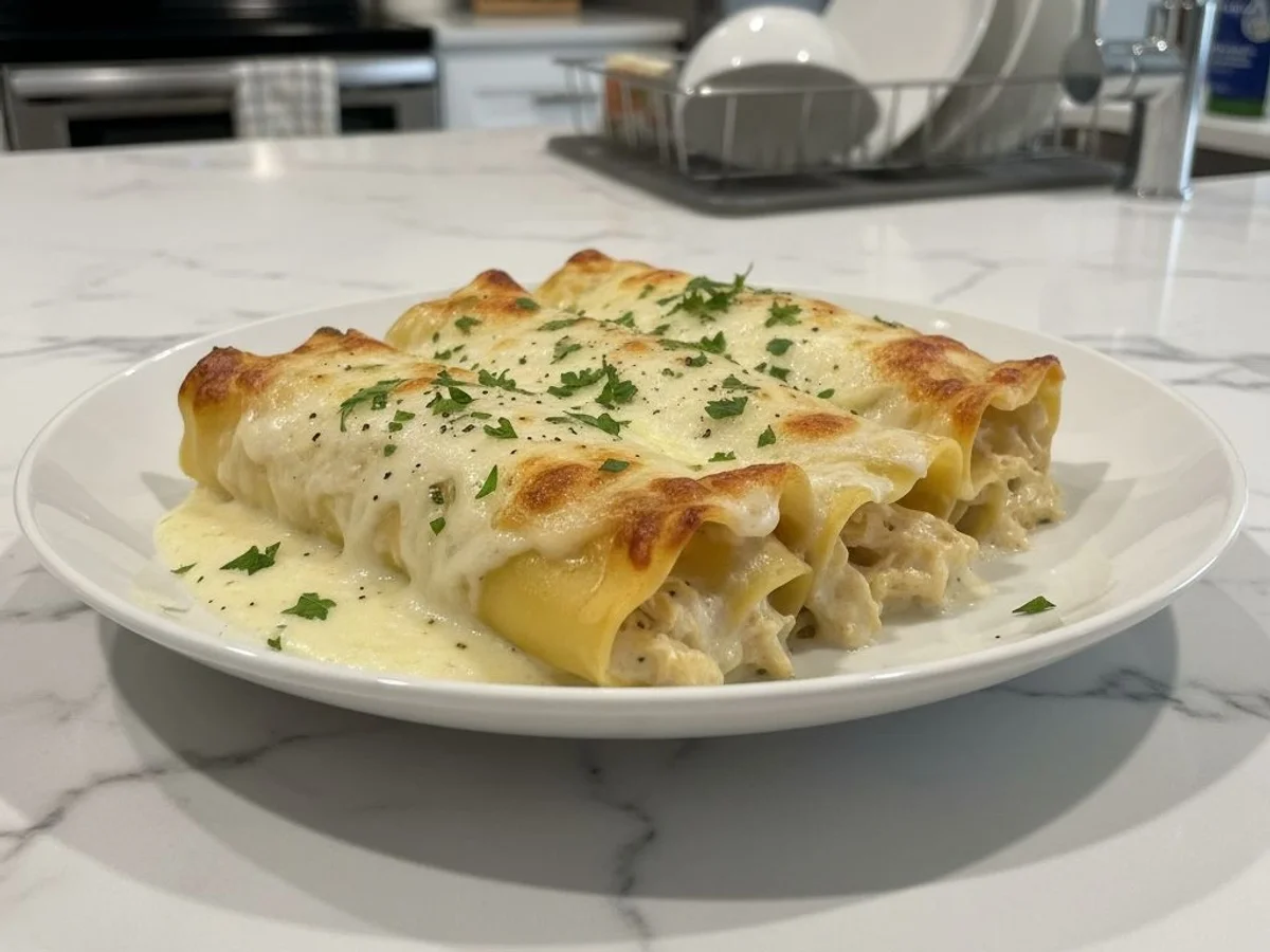 Easy Chicken Alfredo Lasagna Rolls: Simple Comfort Meal - Image 1