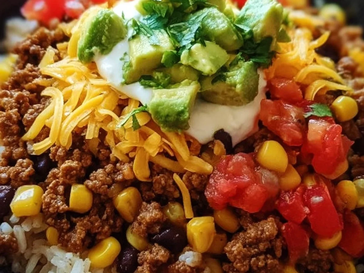 Easy Taco Rice Bowl: Quick Mexican Dinner Recipe - Image 1