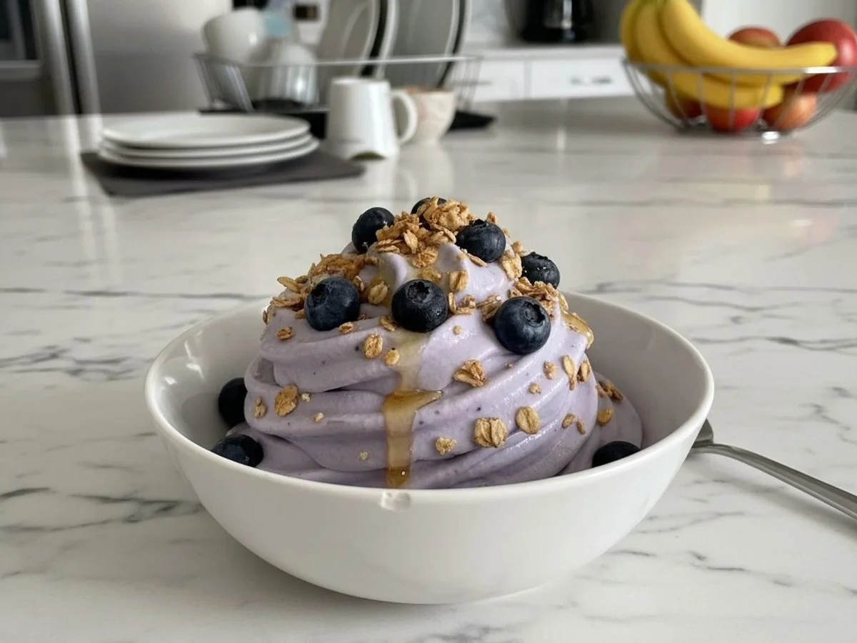 Fresh Blueberry Greek Frozen Yogurt Swirl - Image 1