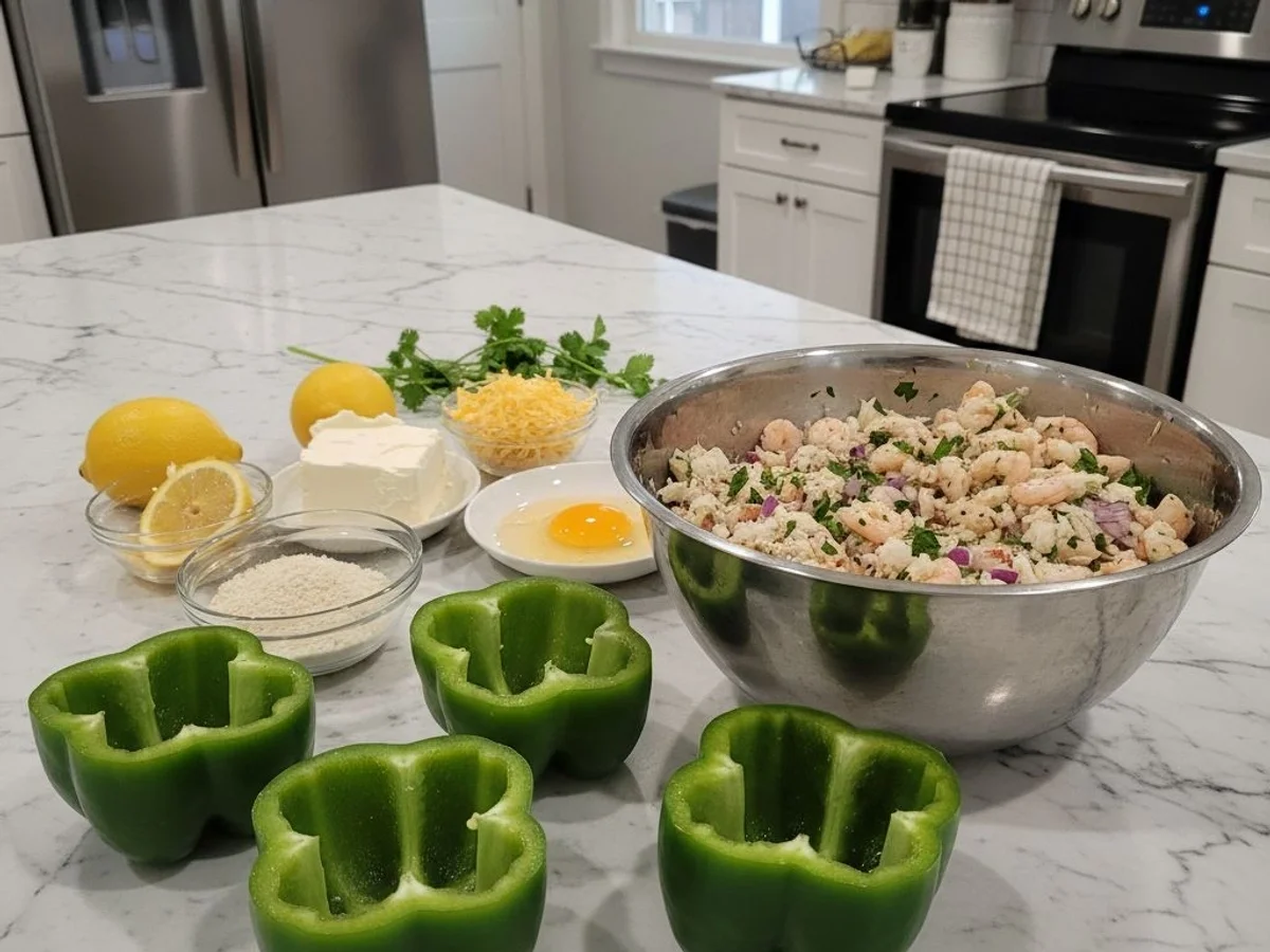 Fresh, Creamy Crab & Shrimp Stuffed Peppers - Image 2