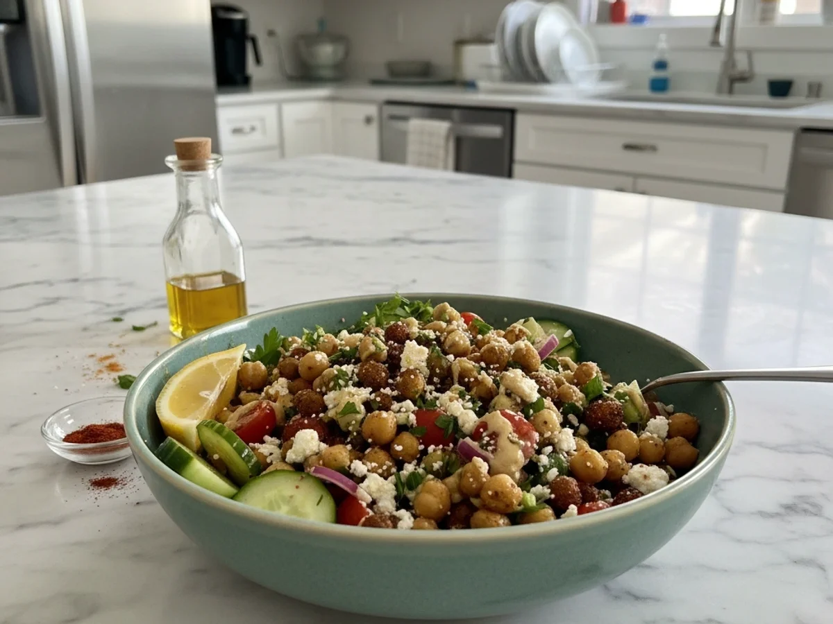 Fresh Mediterranean Chickpea Bowl: A Zesty Lunch - Image 1