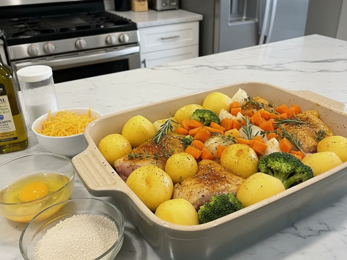 Golden Baked Dinner: Hearty Chicken & Veggie Bake - Image 2