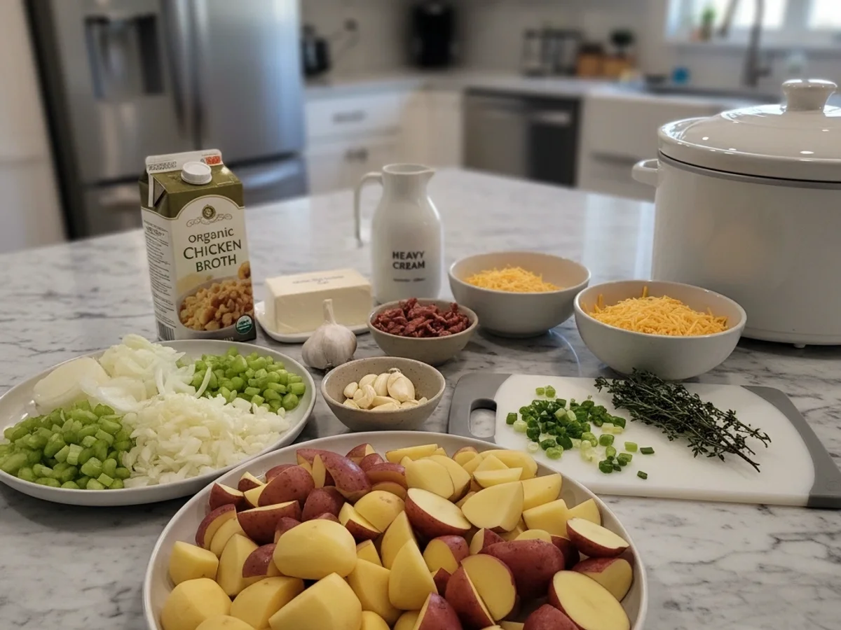 Hearty Slow Cooker Creamy Potato Soup Dinner - Image 2