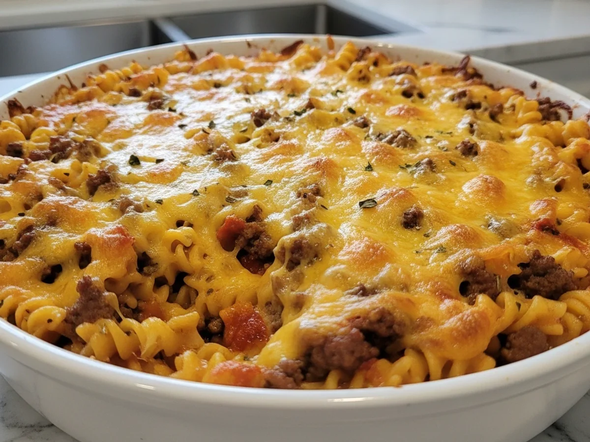 Homestyle Hamburger Pasta Casserole: Easy Weeknight Dinner - Image 1