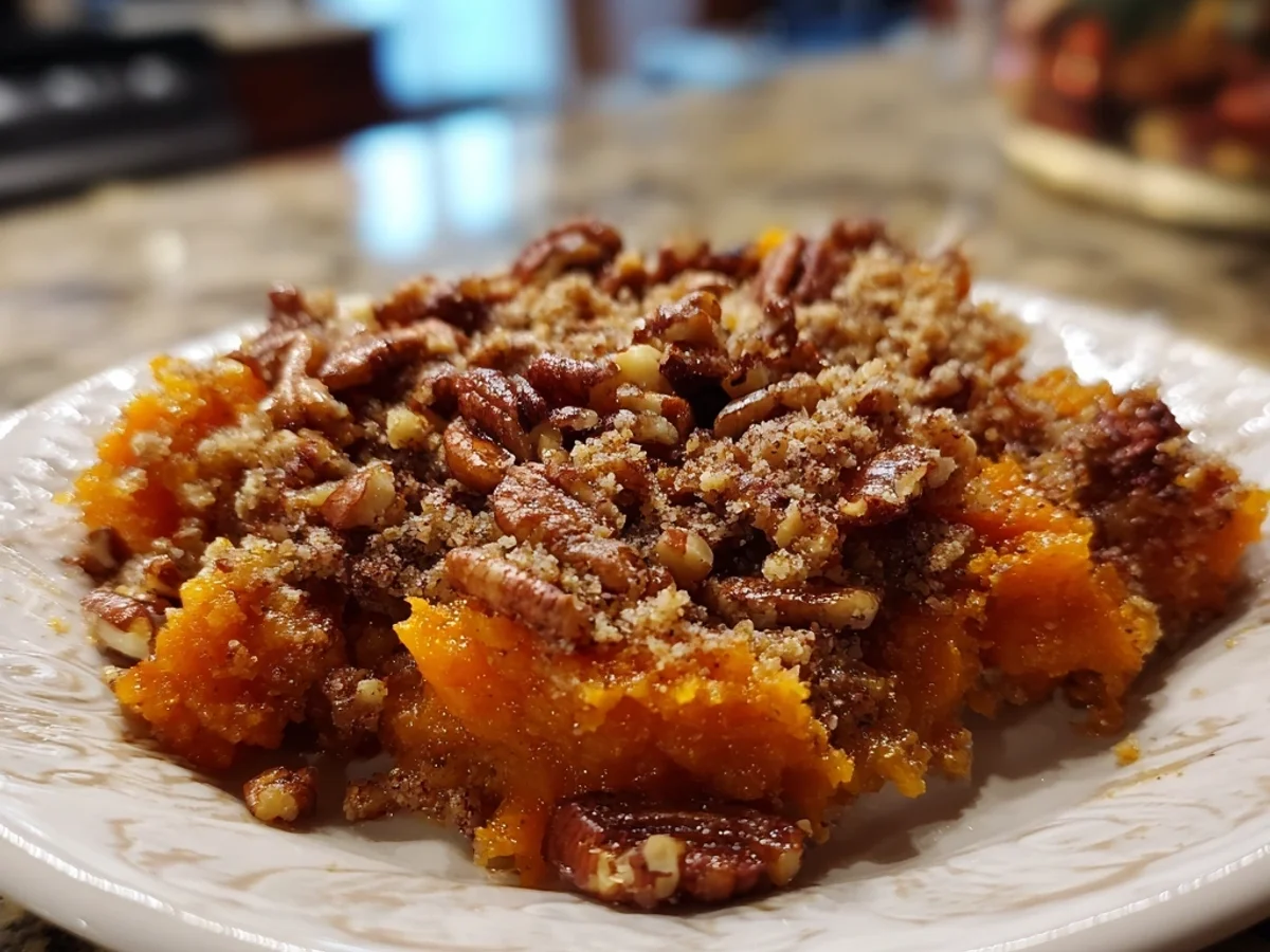 Homestyle Sweet Potato Casserole with Crunchy Pecan Topping - Image 1