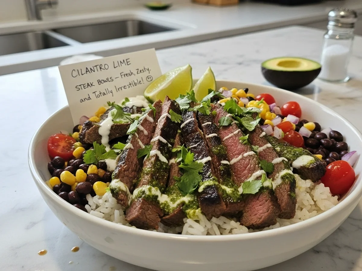 Irresistible Cilantro Lime Steak Bowls: Fresh & Zesty Flavor! - Image 1