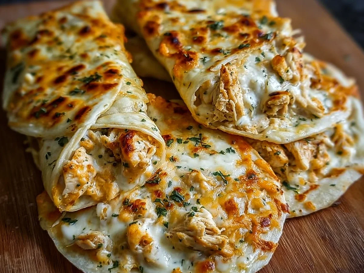 Low Carb Cheesy Garlic Chicken Wraps Keto - Image 1