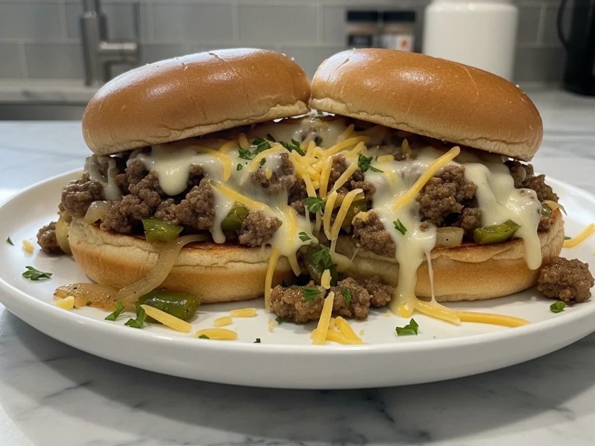 Philly Cheesesteak Sloppy Joes: Quick Skillet Meal - Image 1