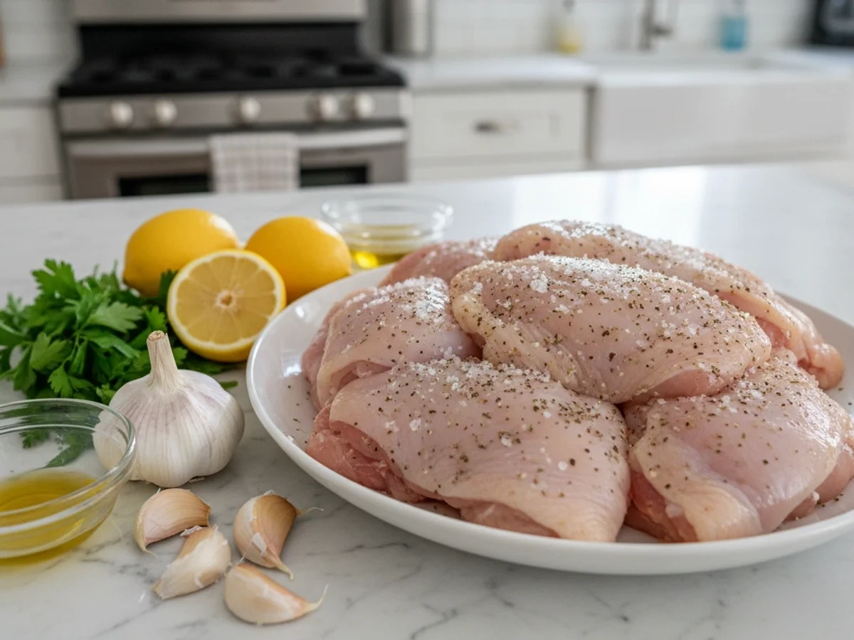Quick Lemon Garlic Chicken Thighs Dinner - Image 2