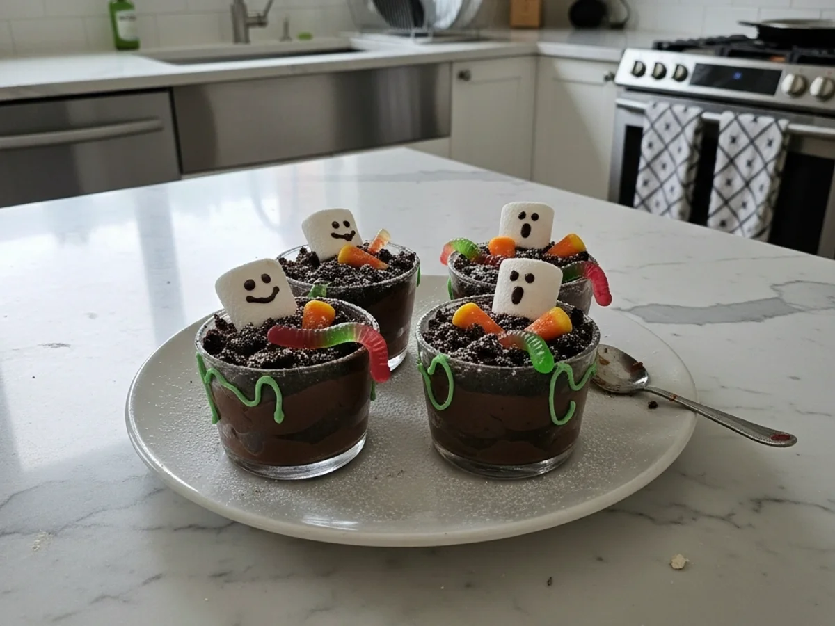 Rich Chocolate Halloween Dessert Cups: A Spooky Treat - Image 1