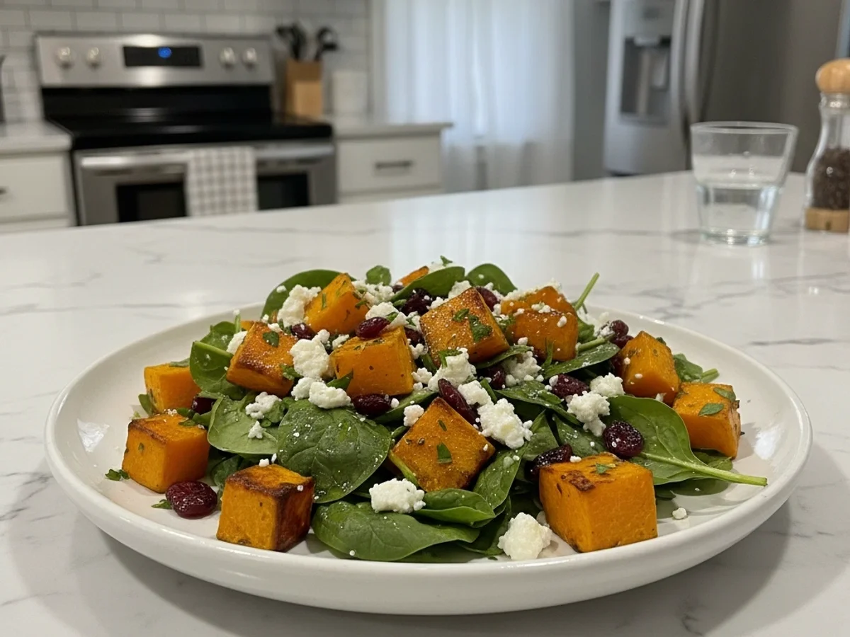 Roasted Butternut Squash Feta Salad with Cranberries - Image 1