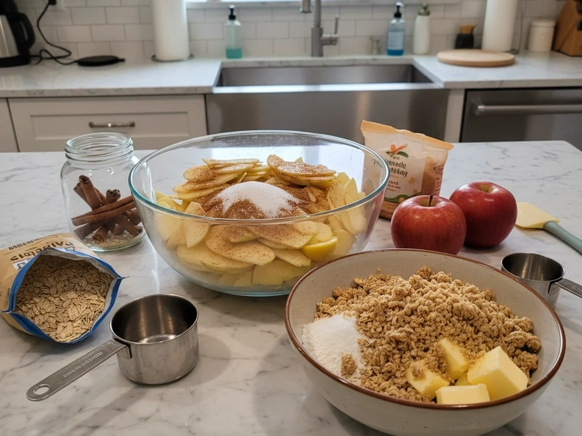 Rustic Cinnamon Sugar Apple Crisp with Oat Crumble - Image 2