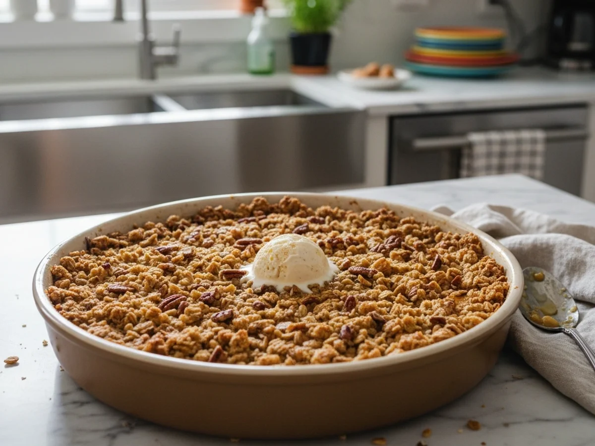 Rustic Warm Apple Pecan Crisp with Maple Crunch - Image 1