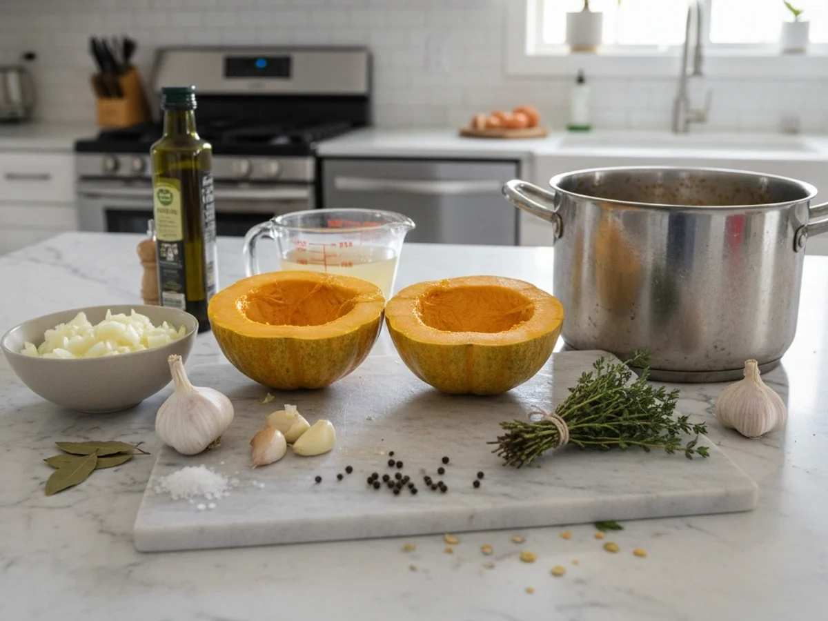 Savory Acorn Squash Soup with Garlic & Thyme Bliss - Image 1