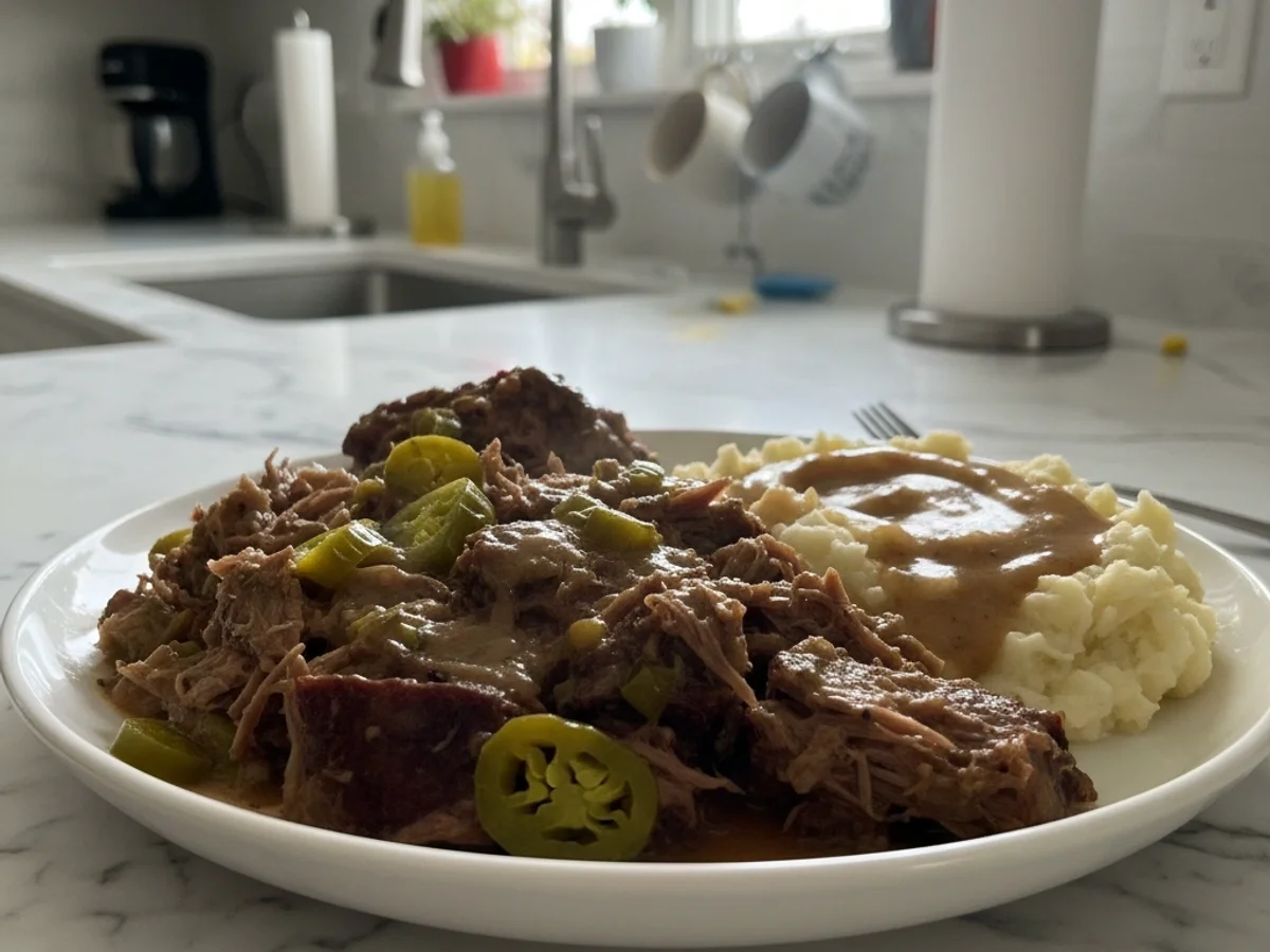 Simple Crockpot Mississippi Pot Roast: Tender & Tangy - Image 1