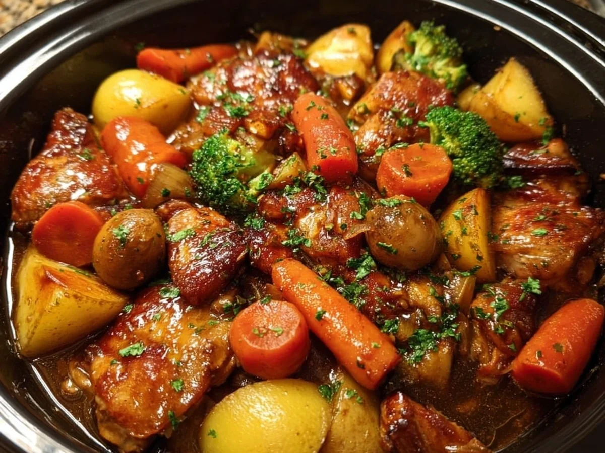Slow Cooker Honey Garlic Chicken & Veggies - Image 1