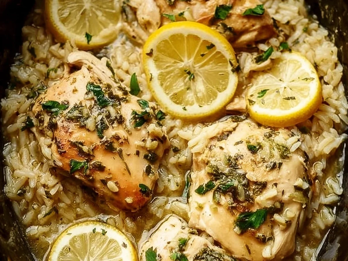 Slow Cooker Lemon Herb Chicken and Rice Dinner - Image 1