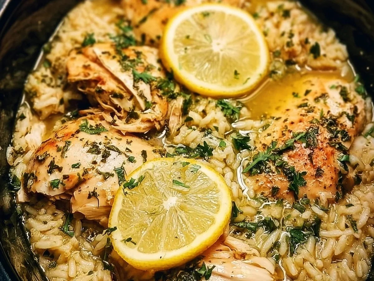 Slow Cooker Lemon Herb Chicken and Rice Dinner - Image 2