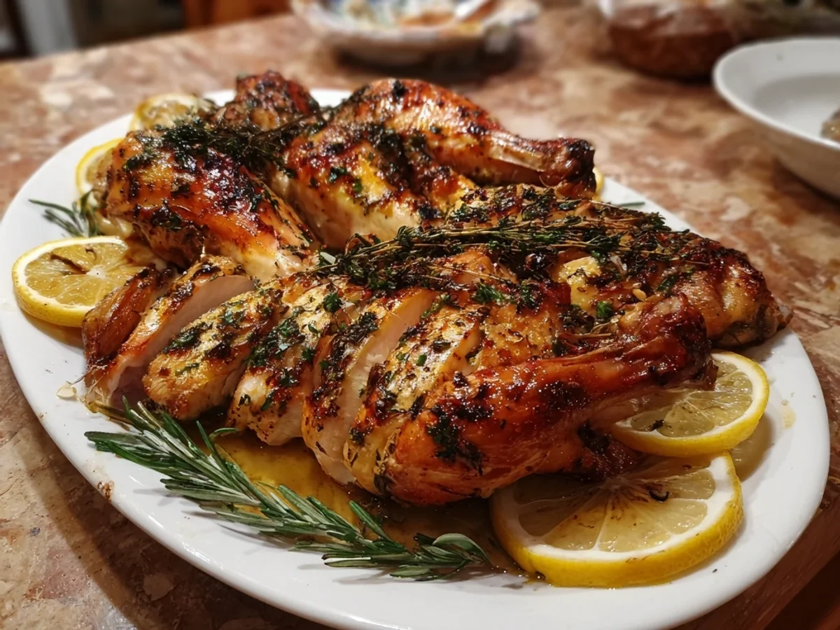 Spatchcock Turkey with Lemon & Herbs: Tender & Zesty - Image 1
